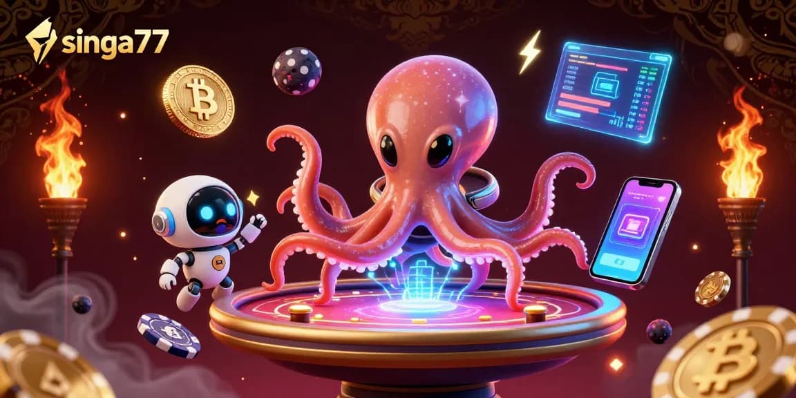 Engage in thrilling action at singa77 with an alien octopus and crypto-themed poker