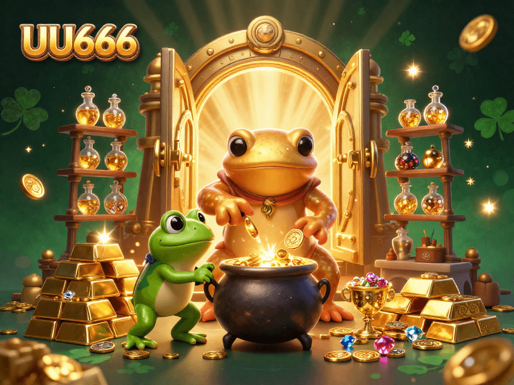 Engage in thrilling gameplay at UU666 with a giant golden salamander alchemist and rich treasures.
