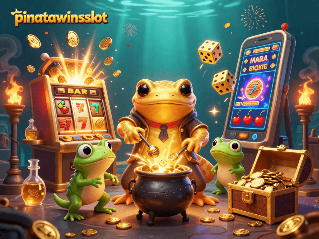 Experience the excitement of pinatawinsslot with vibrant 3D graphics and casino-themed elements.