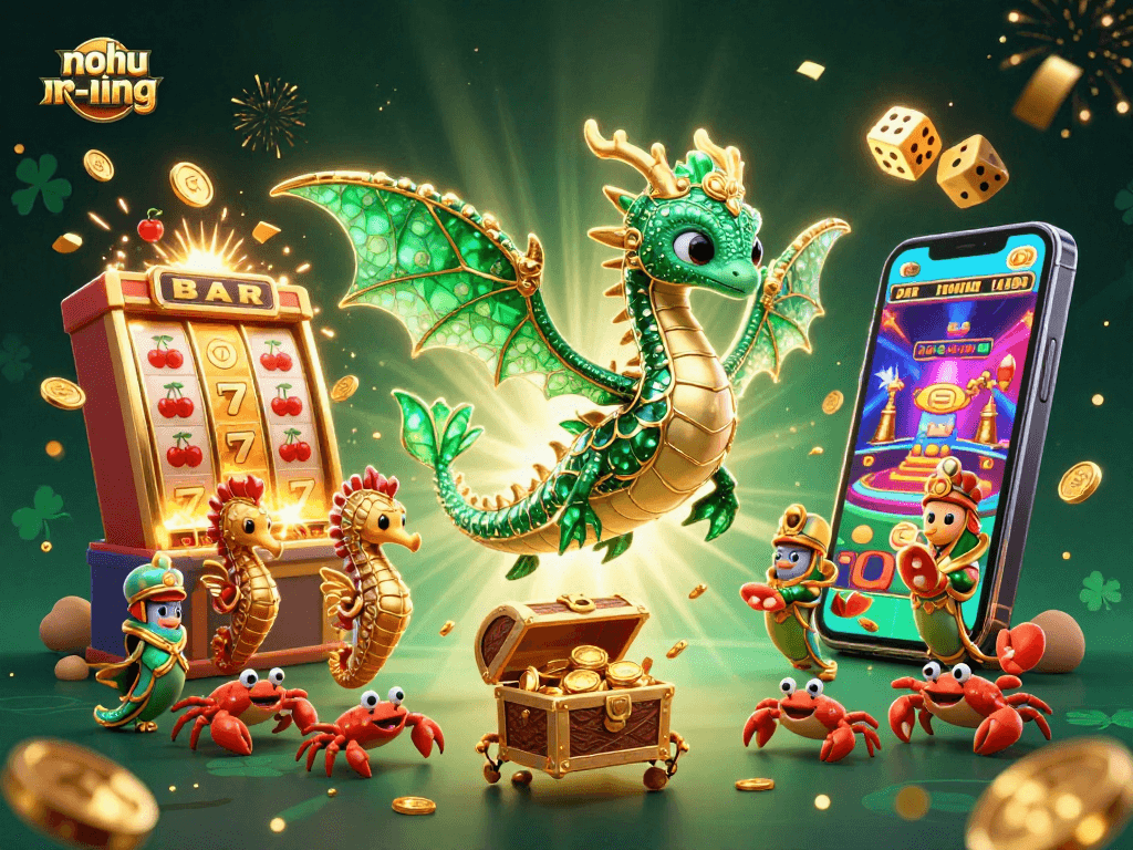 Engage with the nohu-ring experience featuring a magical sea dragon, jackpots, and vibrant casino elements