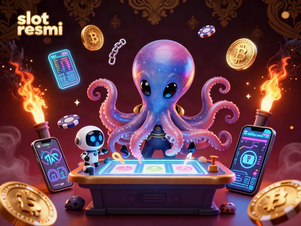 Spin and win at slot resmi with vibrant 3D casino characters and cosmic elements.