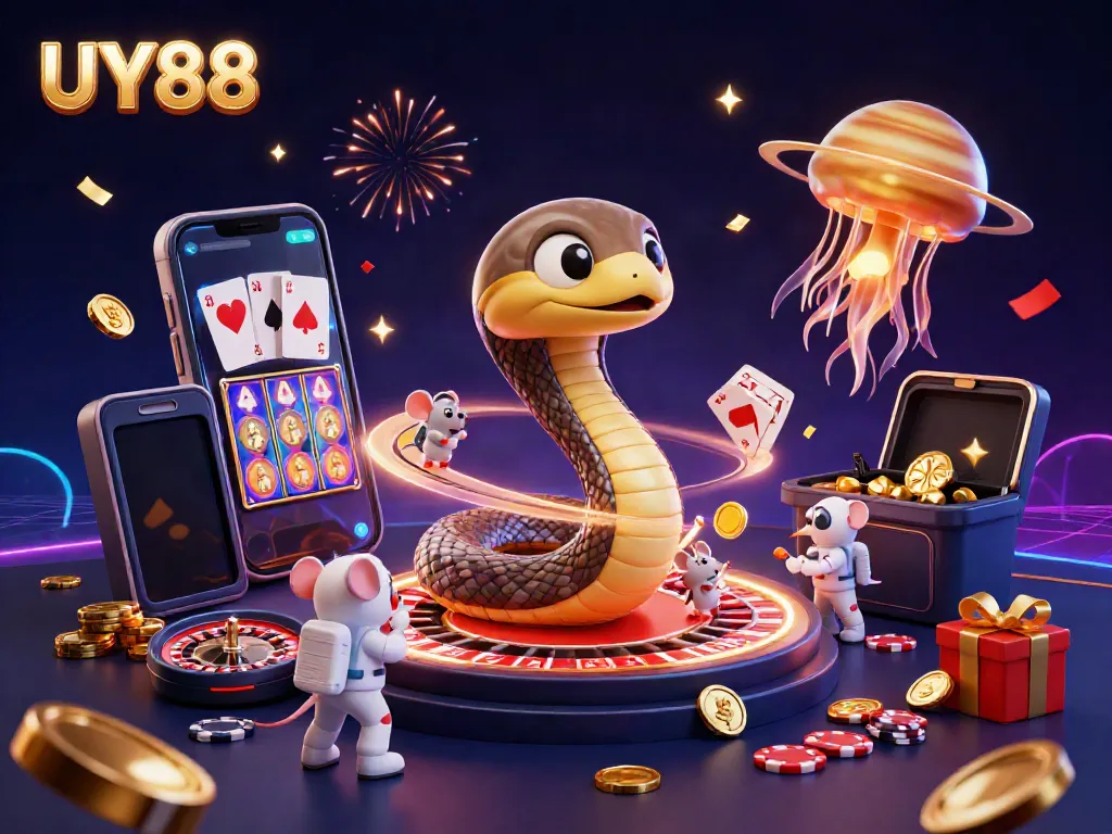 Experience thrilling betting at UY88 with astronauts betting on a cosmic roulette wheel.