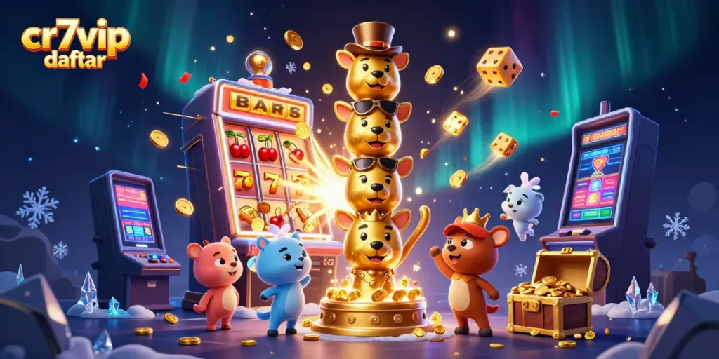 Menangkan berbagai permainan slot di CR7VIP Daftar yang memiliki totem bertema kasino dan simbol keberuntungan.