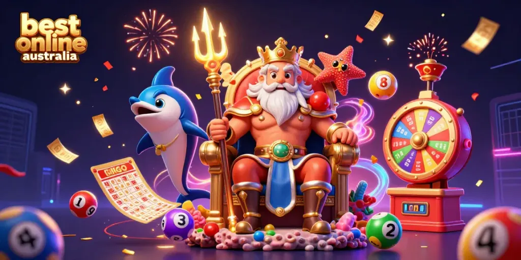 Experience the thrill at the best online casino Australia with sea king Neptune and his vibrant gaming world.