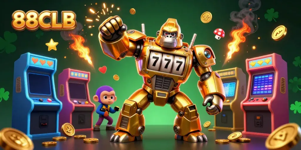 Experience thrilling gameplay with 88CLB’s dynamic 3D casino mech and vibrant gaming elements.