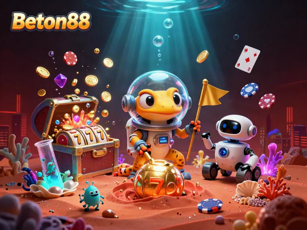 Beton88 menawarkan pengalaman slot online dengan Martian gecko yang menemukan kasino emas.