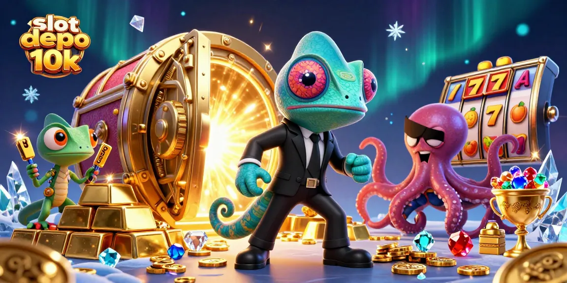 Slot depo 10k mengajak pemain untuk menjelajahi harta karun kasino dengan karakter unik dalam ilustrasi menarik.
