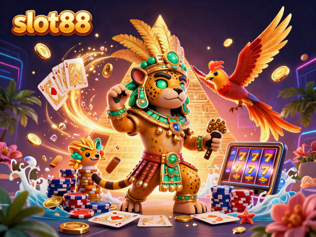 Experience slot88's thrilling action featuring cascading treasures and lively Mayan characters.