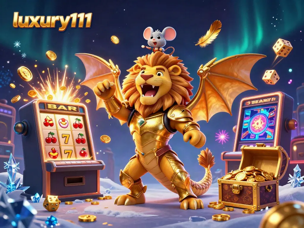 Experience thrilling action at luxury111 with a chimera and mouse jockey amidst a jackpot explosion