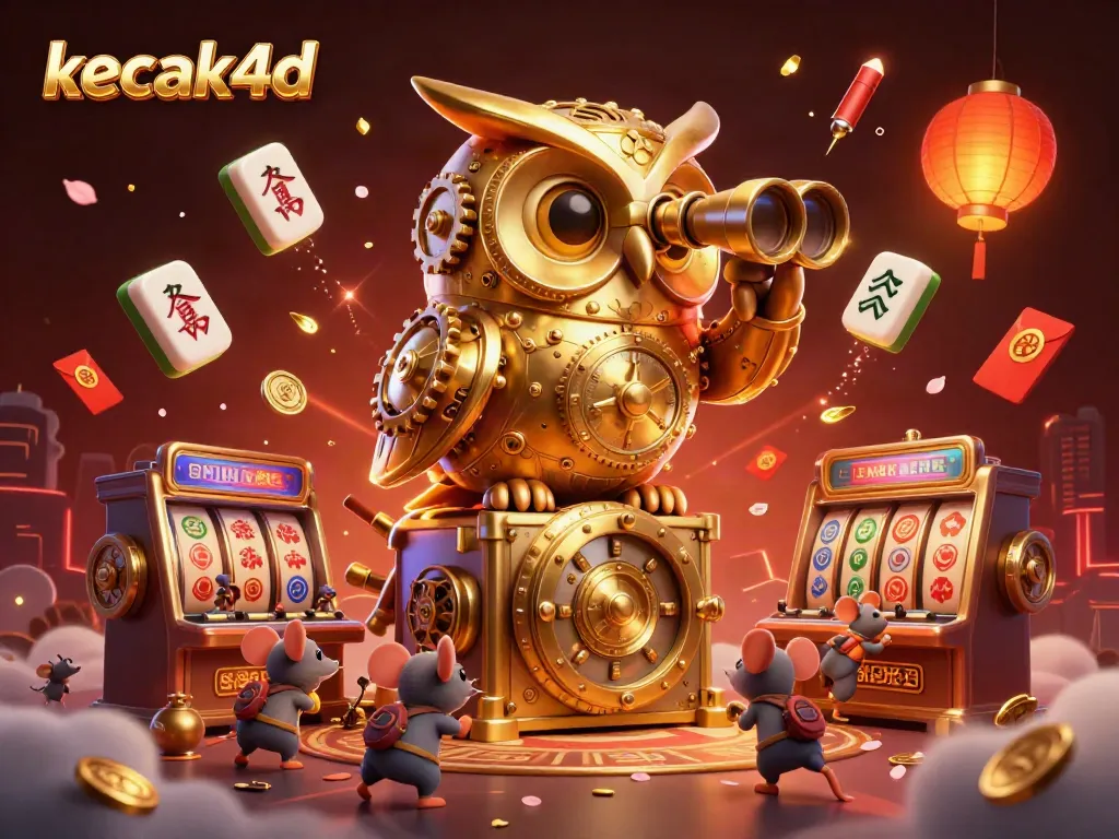 Experience the excitement of kecak4d casino with a dynamic 3D illustration showcasing vibrant gaming elements.