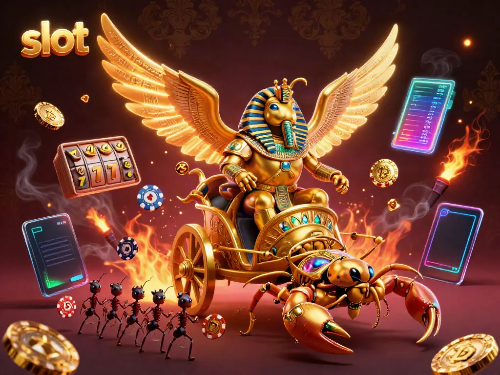 Spin the slot reels with excitement in a vibrant casino atmosphere featuring golden elements.