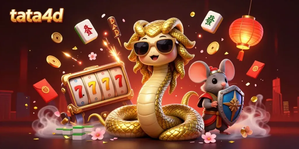 Experience thrilling gameplay at tata4d with colorful slot reels and dynamic characters.