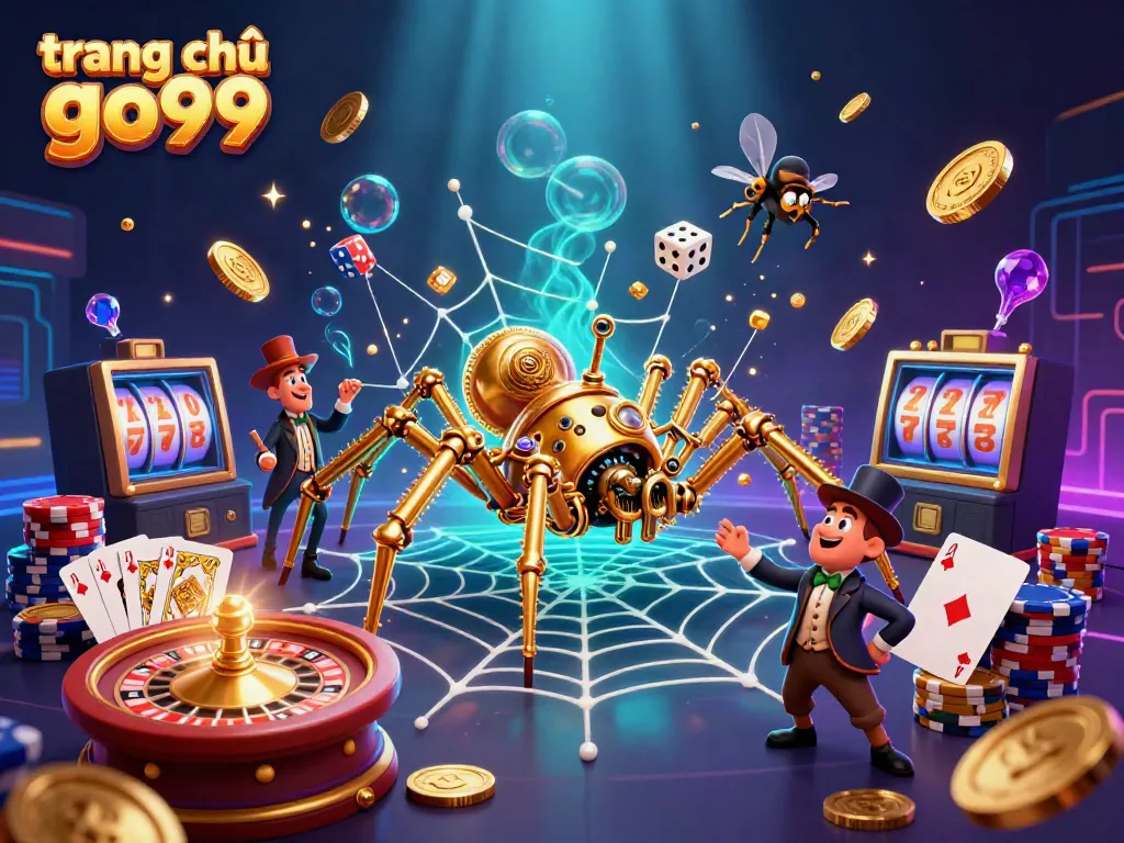 Engage with dynamic gameplay at trang chủ go99 featuring a colorful steampunk scene filled with golden coins and casino elements.
