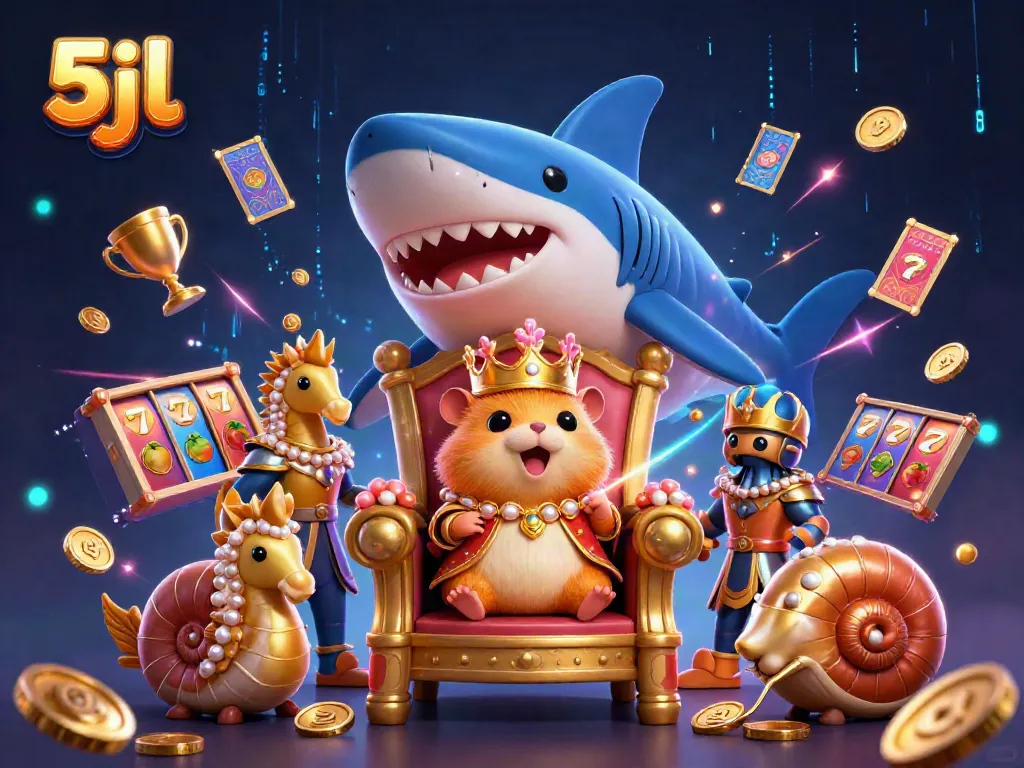 Experience thrilling gameplay with 5jl and vibrant slots in an engaging casino artwork.