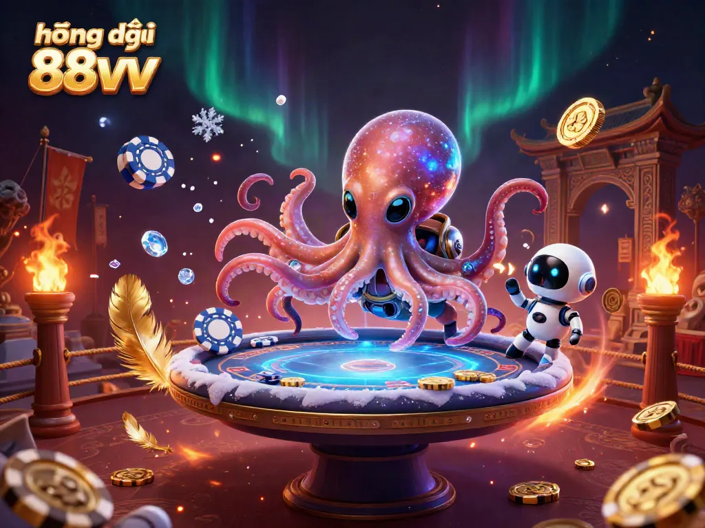 Engage with hướng dẫn 88vv strategies in an illustrated alien casino world with holographic poker.