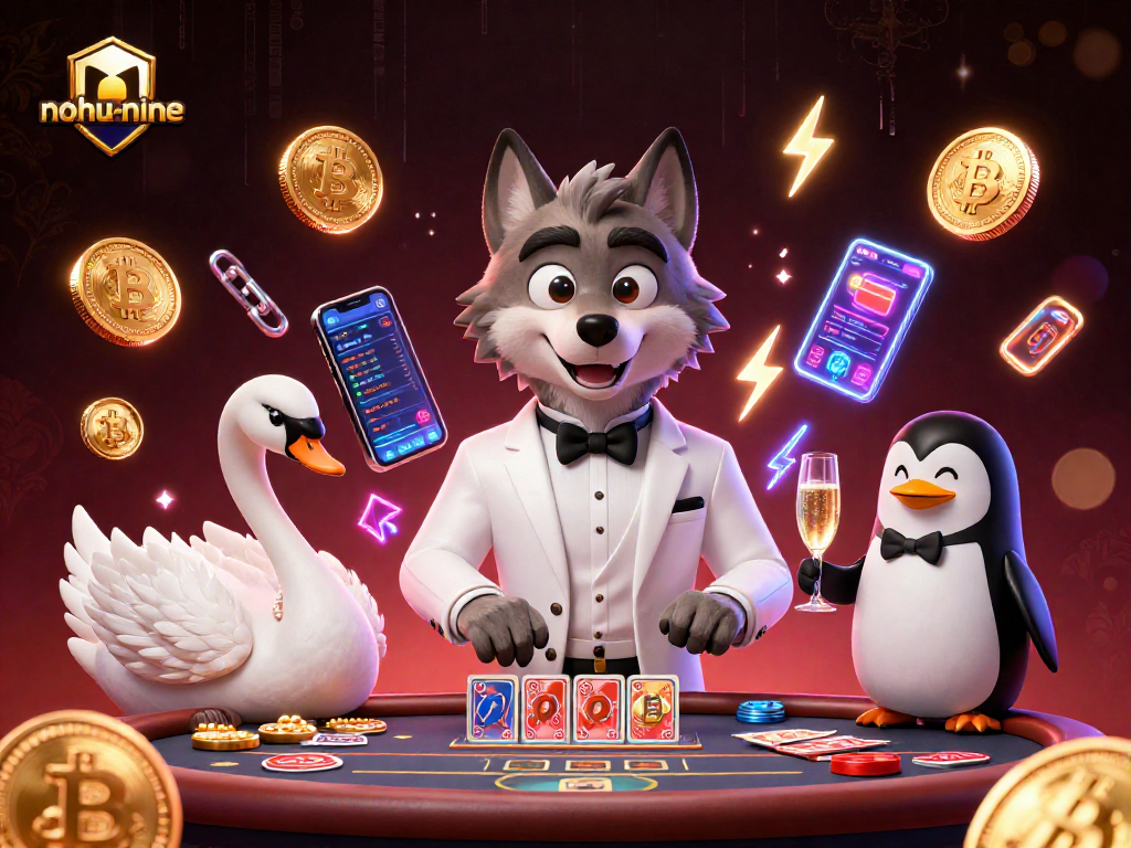 Bet with nohu-nine while enjoying a vibrant baccarat game illustration featuring dynamic casino elements.