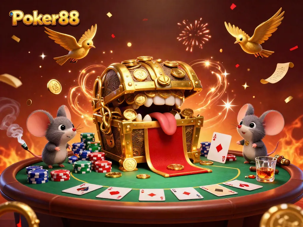 Experience thrilling gameplay at Poker88, featuring dynamic poker scenes and vibrant characters.
