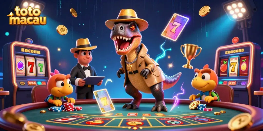 Menghibur pemain dengan toto macau melalui ilustrasi kartun 3D yang menggambarkan karakter kasino yang dinamis.