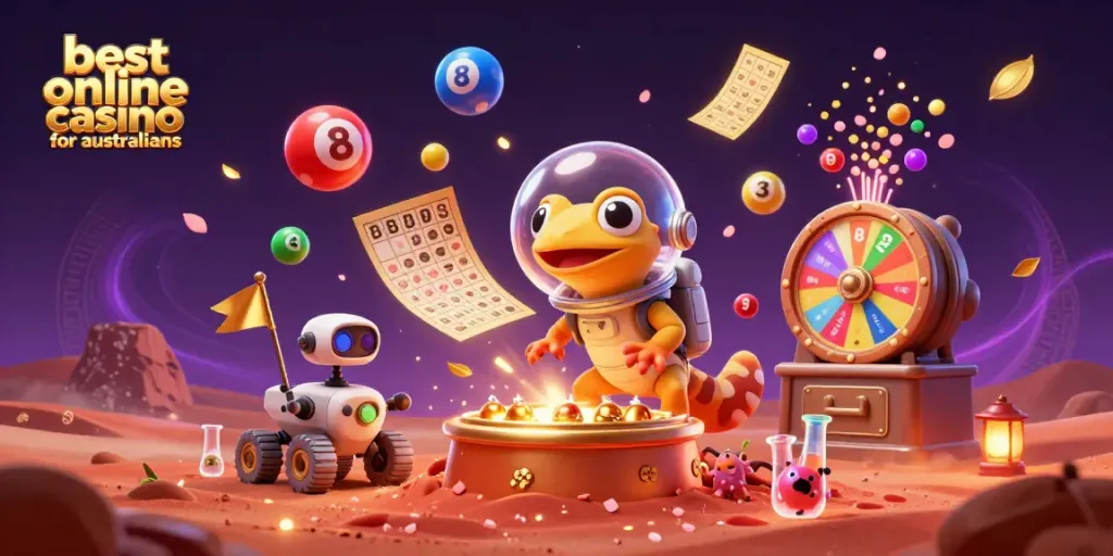 Engage with the best online casino for australians showcased as a Martian adventure scene.