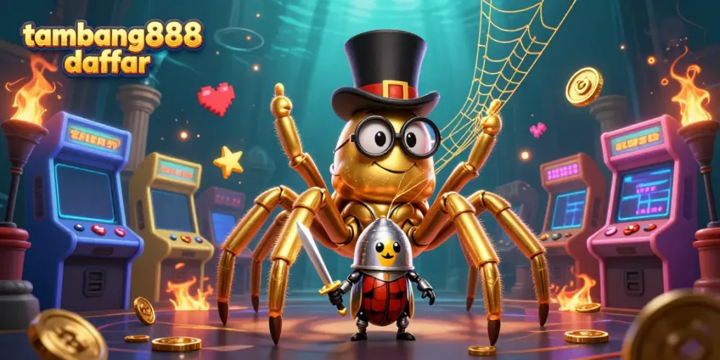 Menelusuri permainan di tambang888 daftar dengan tarantula emas dan ksatria beo.