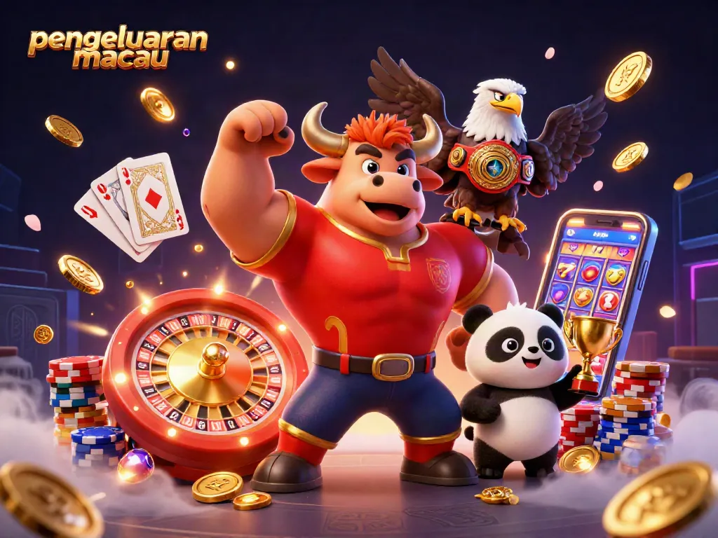 Engage with the exciting pengeluaran macau results through vibrant 3D casino illustration.