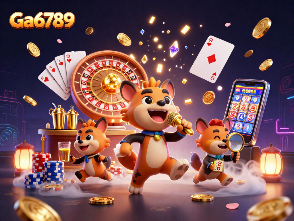 Experience the Ga6789 comedy casino vibe with sparkling gems and lively casino characters.