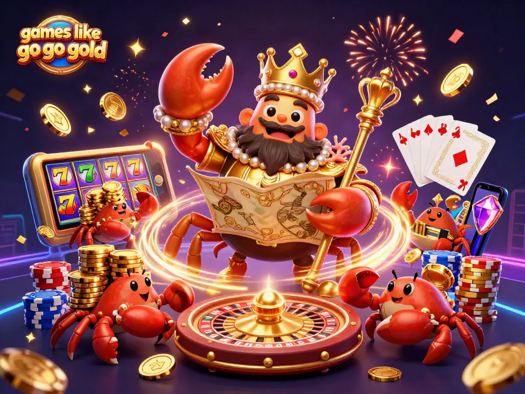 Experience thrilling gaming action with games like Go Go Gold in this vibrant casino scene.