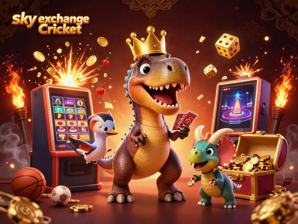 Join the excitement of sky exchange Cricket with playful characters and dynamic casino elements.