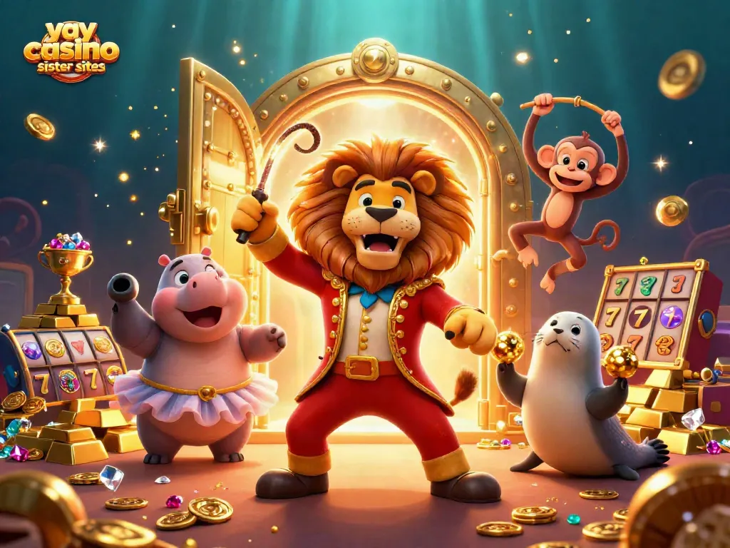 Experience excitement with yay casino sister sites showcasing vibrant 3D casino characters and game elements