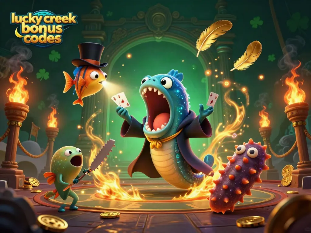 Engage with lucky creek bonus codes for exciting promotions with colorful card tricks and casino elements.