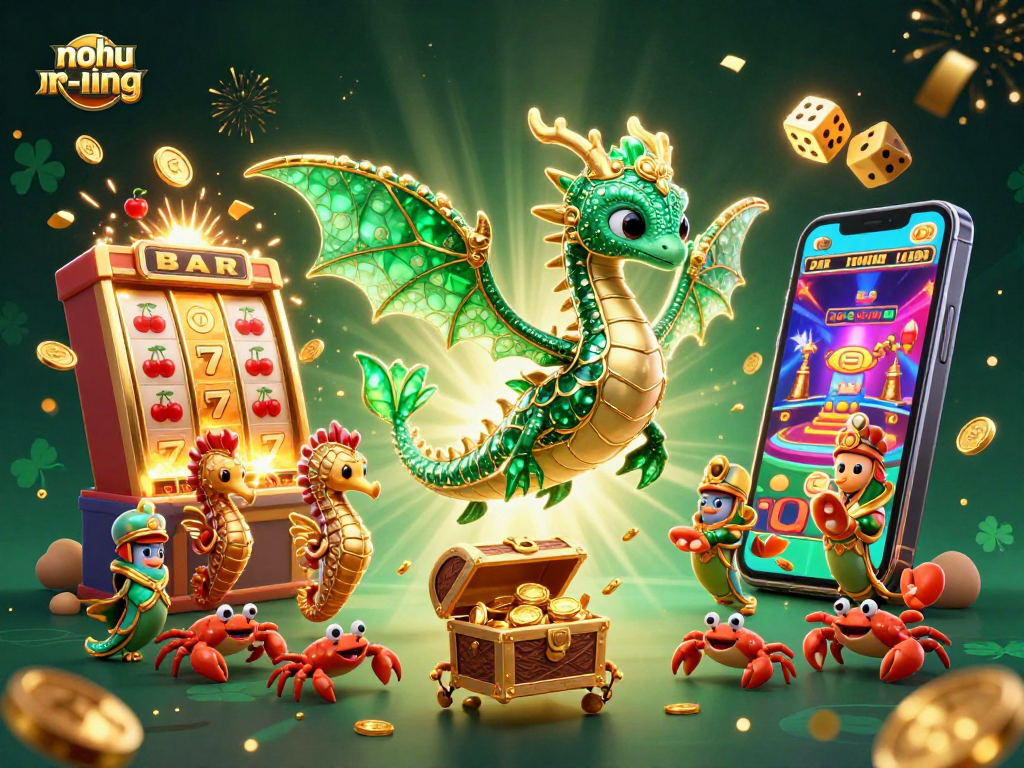 Engage with the nohu-ring experience featuring a magical sea dragon, jackpots, and vibrant casino elements