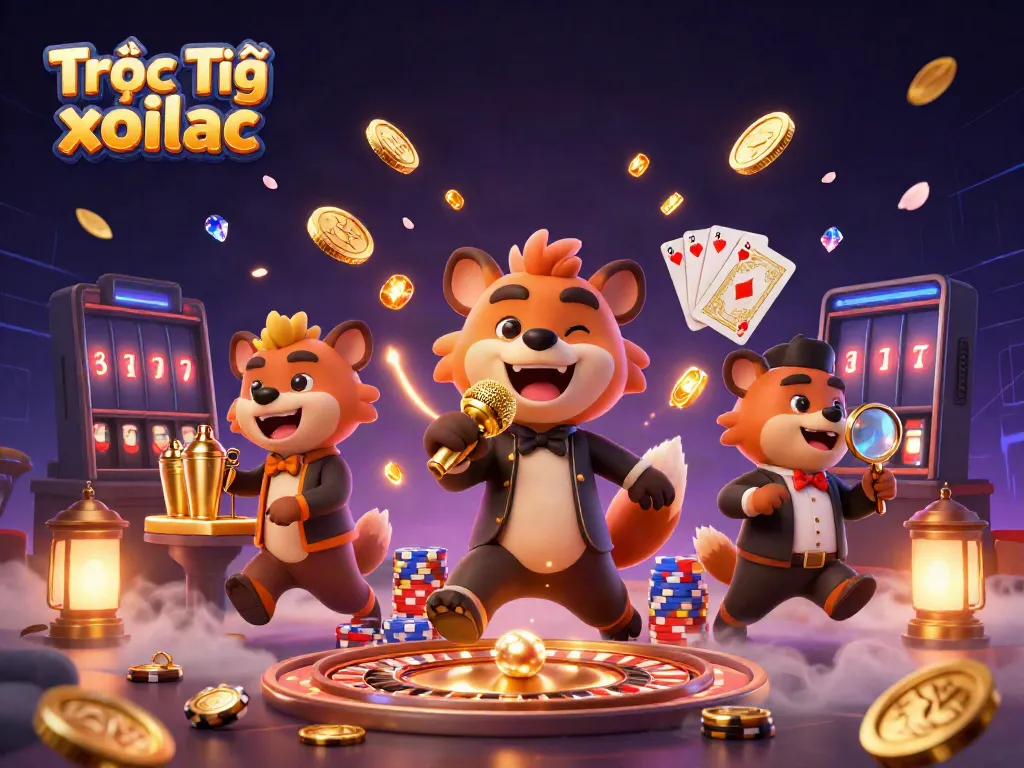 Experience Trực Tiếp xoilac with playful hyenas in a vibrant casino setting, filled with dynamic gaming elements.