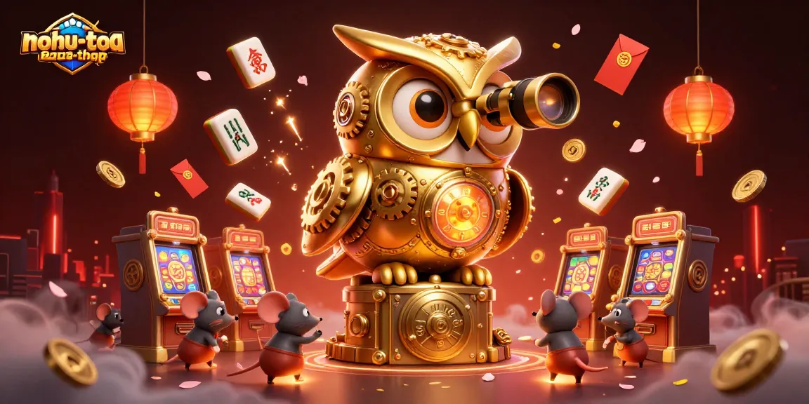 Play nohu-toa-thap and win with 3D cartoon characters in a vibrant casino scene.
