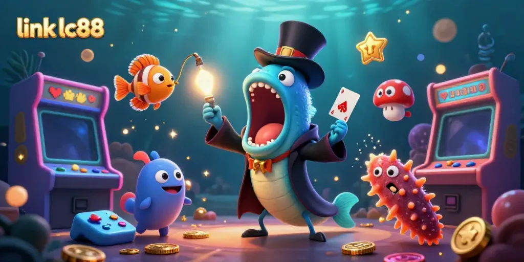 Engage in magical moments with link lc88 featuring cheerful sea creatures in a vibrant casino environment.
