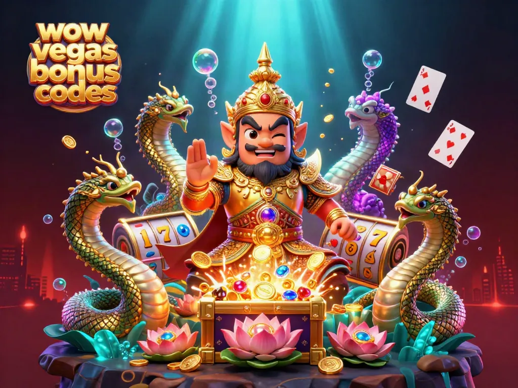 Win big with wow vegas bonus codes featuring epic coins and slot reels in an exciting scene.