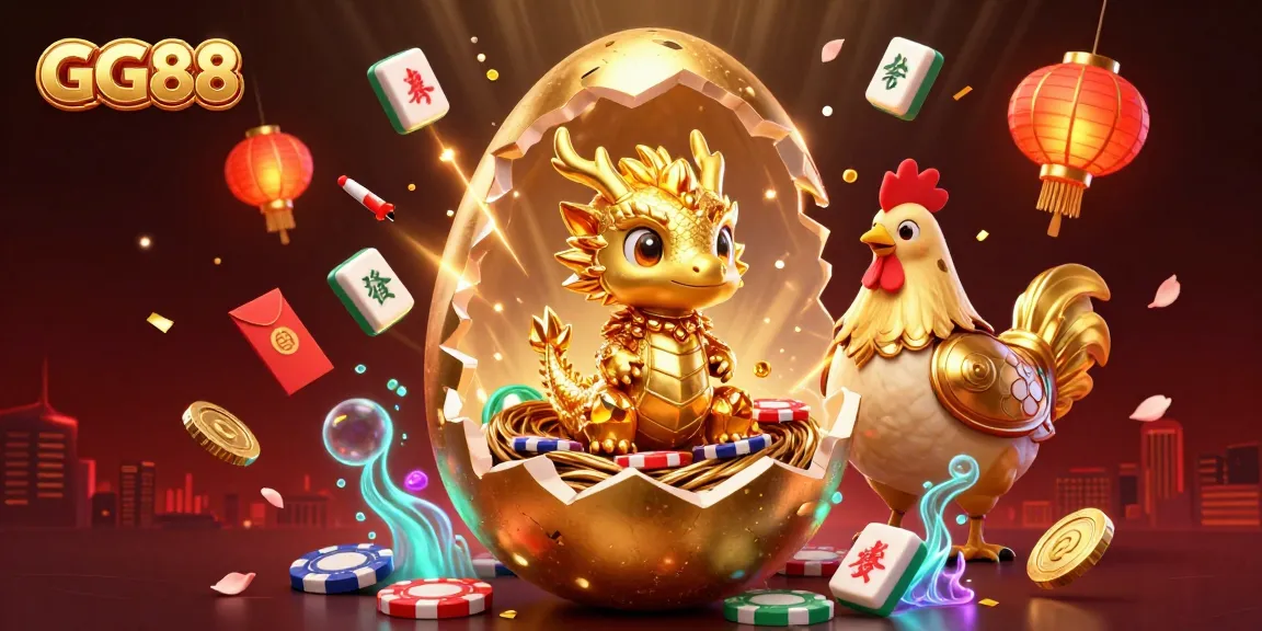Earn big with GG88 by revealing golden treasures in this vibrant casino-themed illustration.