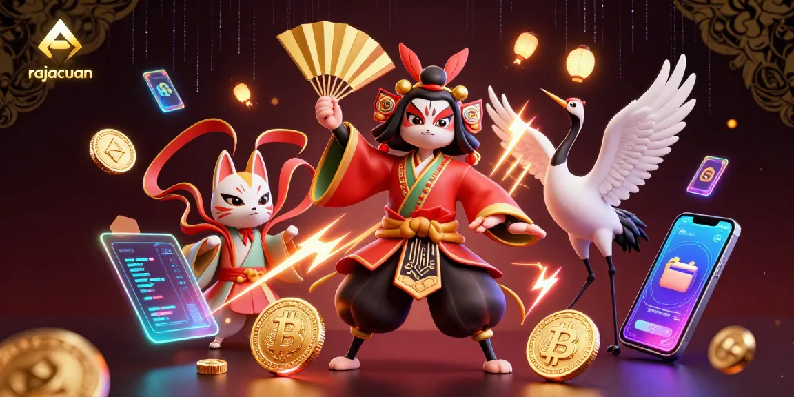 Experience the excitement of rajacuan with a kabuki warrior in a vibrant casino scene.