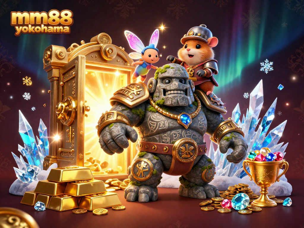 Experience thrilling gameplay at mm88 yokohama with a magical casino adventure illustration full of treasures.