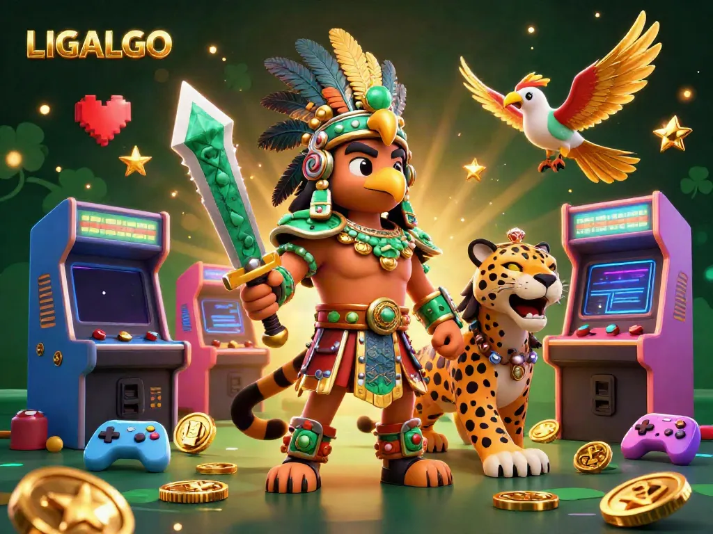 Engage in exciting sports betting at LIGALGO with dynamic characters from Aztec history and casino themes.